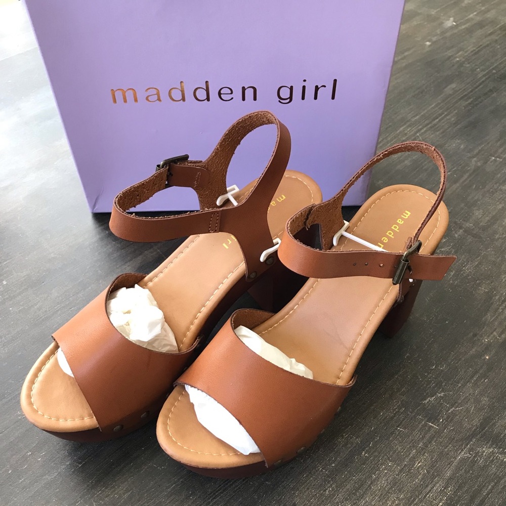 Madden Girl Wood Heel Platform Heels